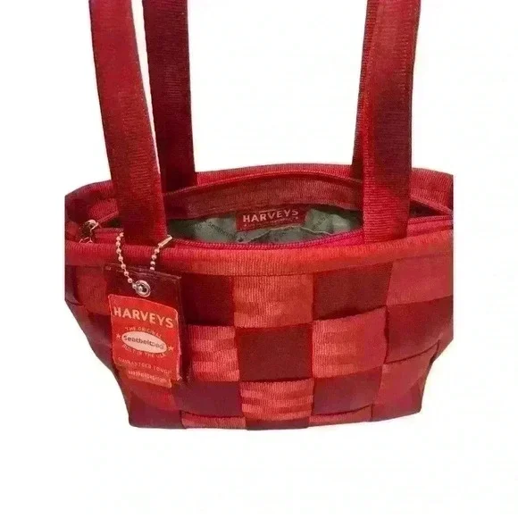Harveys The Original Seatbelt Bag Red Tote Purse Vintage Small - Picture 2 of 7